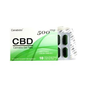CBD by British Cannabis 500mg CBD Gel-Tabs 10 Capsules