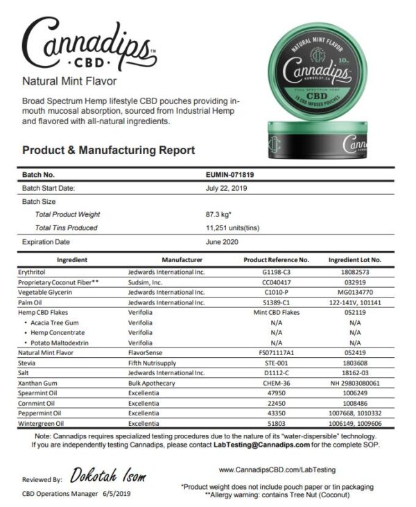 Cannadips 150mg CBD Snus Pouches - Natural Mint - Image 3