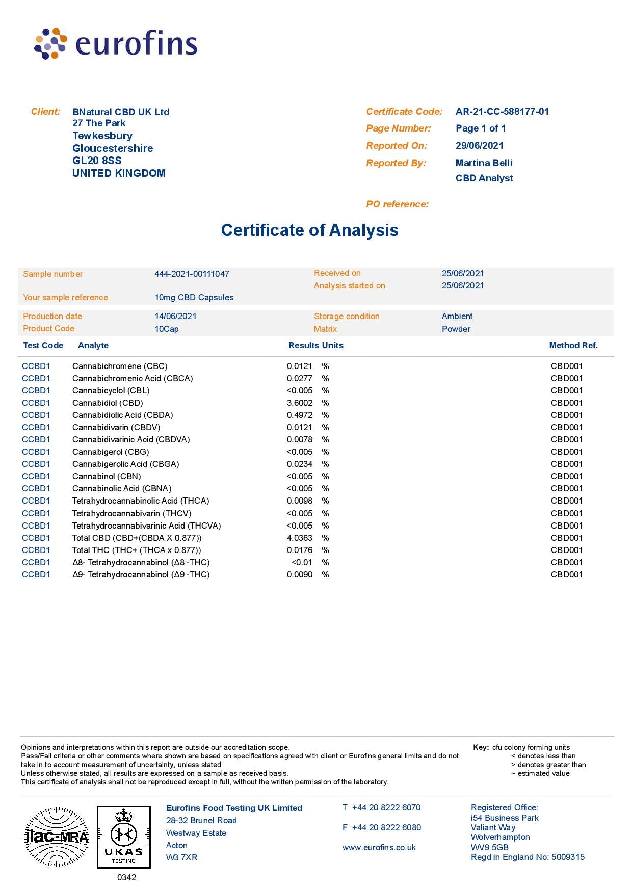Bnatural 600mg CBD Vegan Capsules - 60 Caps - Image 2