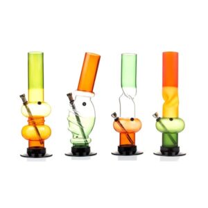 6 x Rasta (Tri-Colour) Medium Acrylic Bong- FA-C