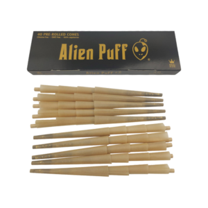 40 Alien Puff Black & Gold 1-4 Size Pre-Rolled 84mm Cones ( HP137 )