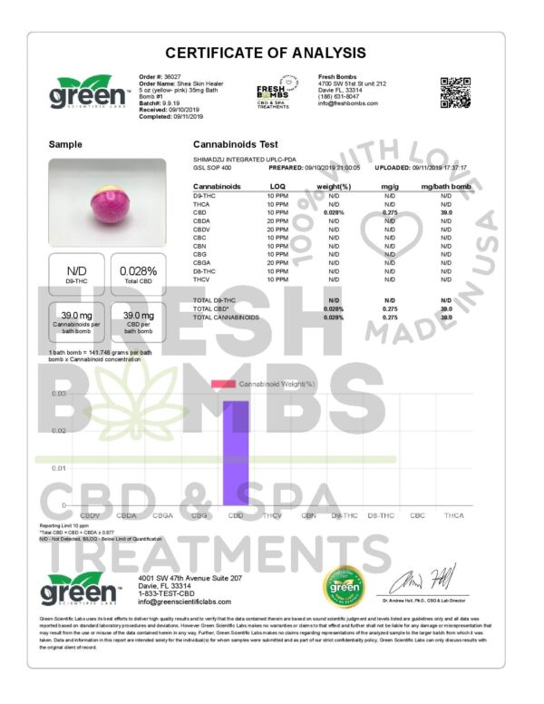 Mr Nice CBD Infused Skin Healer Bath Bomb 35MG - Small - Image 2