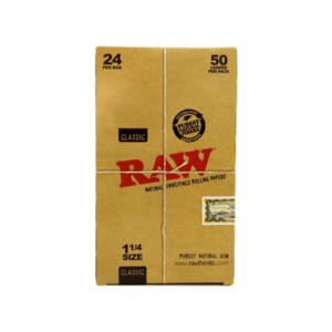24 Raw Classic 1 1-4 Size Rolling Papers