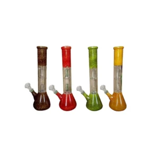 6 x 12" Classic Mixed Colour Glass Bong - GB24