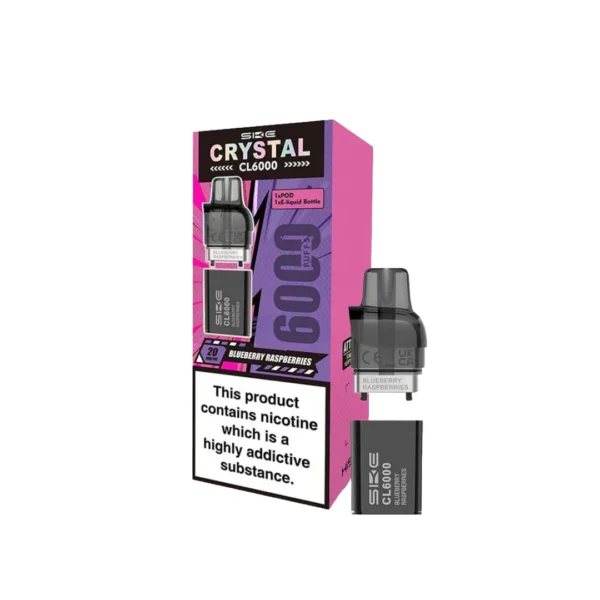 SKE Crystal CL6000 20mg Replacement Prefilled Pods 2ml 1200 Puffs - 2 Pcs - Image 4