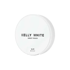 Short Dated :: 8mg Kelly White Slim Medium Sweet Peach Nicotine Pouches - 20 Pouches
