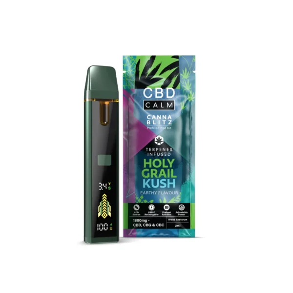 CBD Calm CANNABLITZ 1800mg CBD + CBG + CBC Prefilled Pod Vape Kit - Image 3