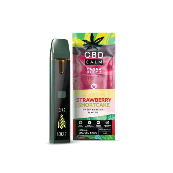 CBD Calm CANNABLITZ 1800mg CBD + CBG + CBC Prefilled Pod Vape Kit - Image 5